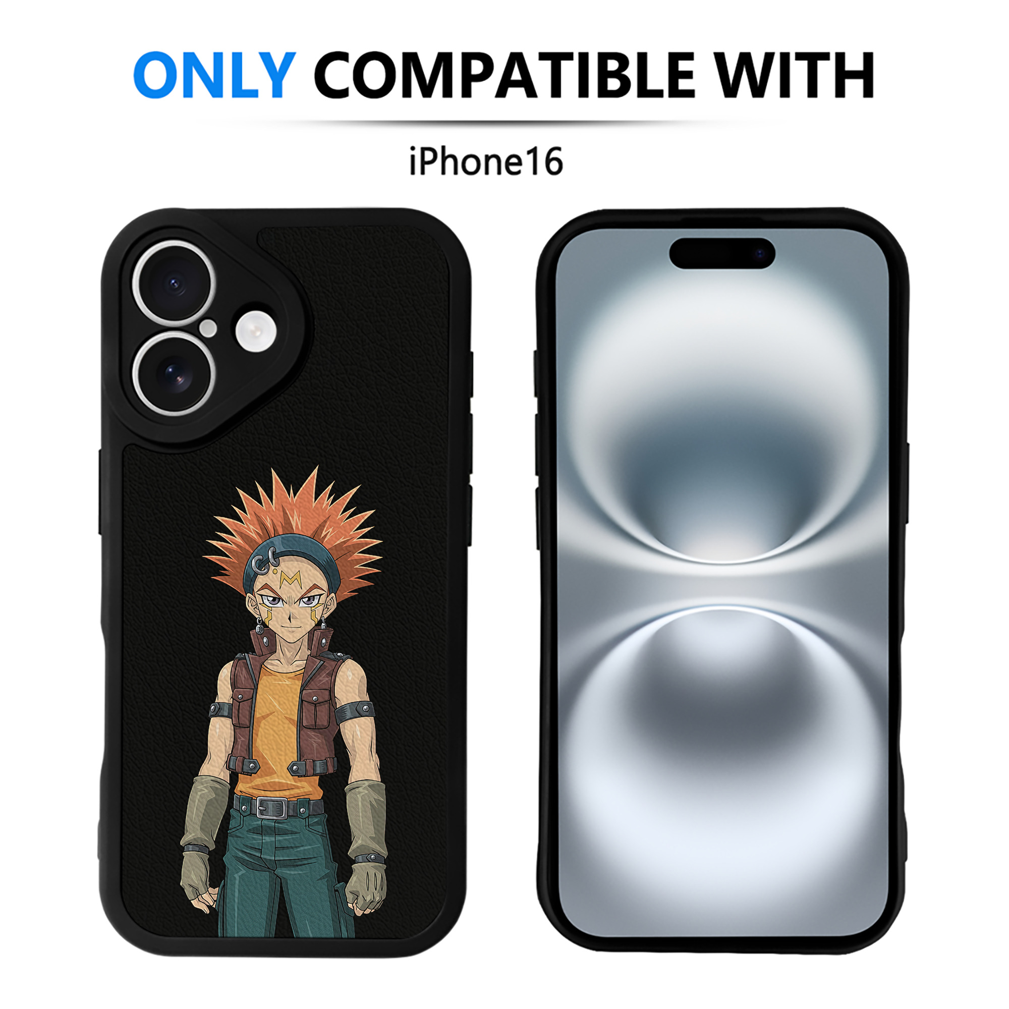 （画像用） 遊☆戯☆王 Yu-Gi-Oh! 【iPhone 16シリーズ対応】シリコンスマホケース（レザー調） 材質：シリコン